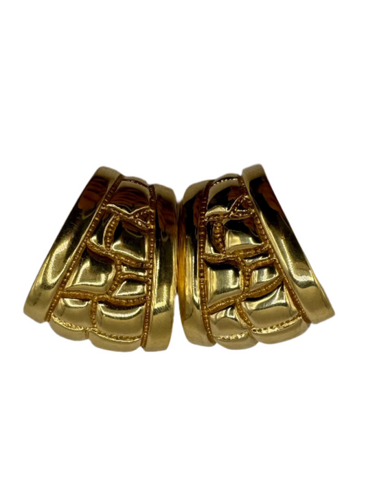 Vintage St. John Gold-Tone Sculpted Clip-On Earrings (1990s)