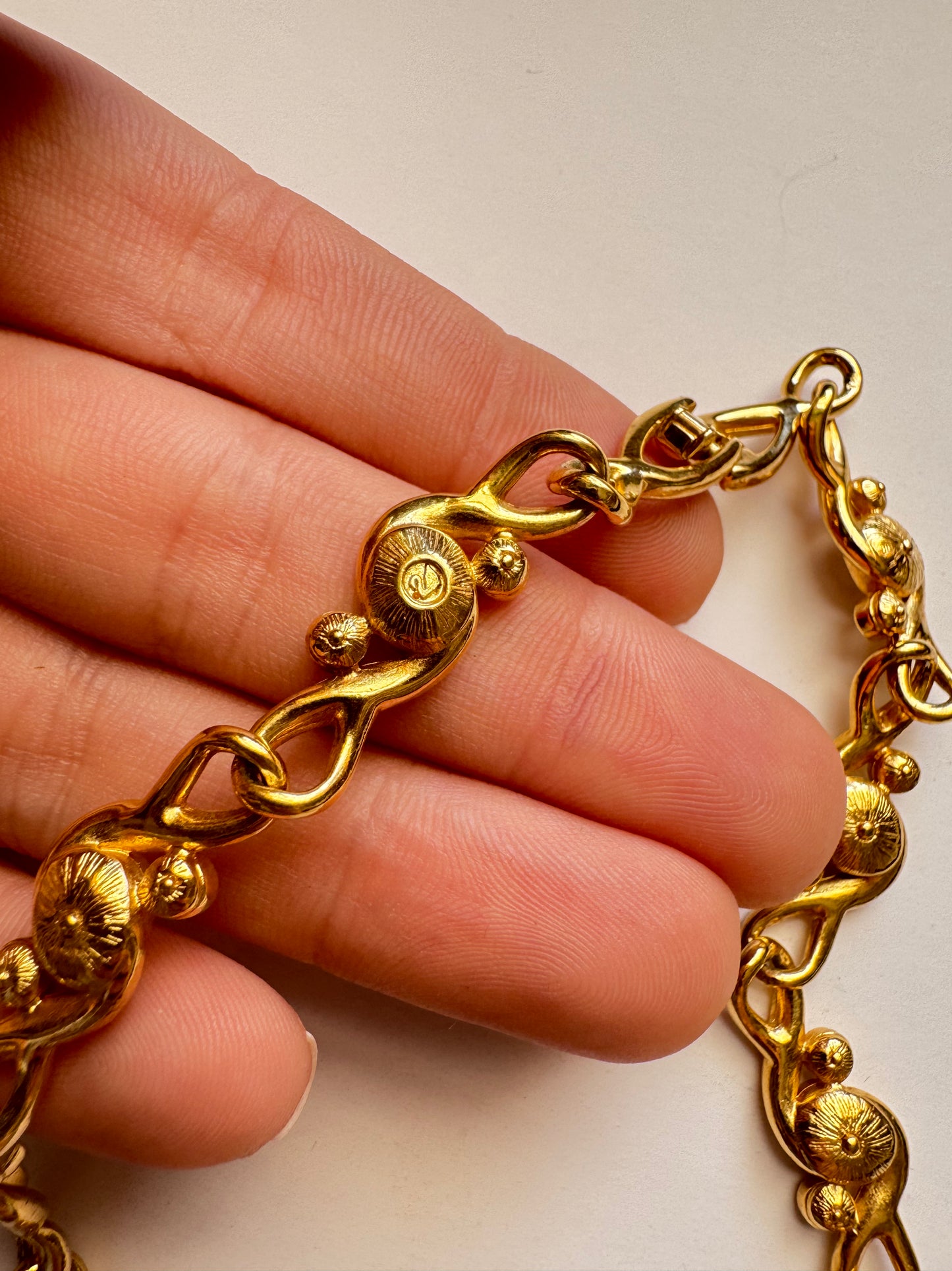 Vintage Swarovski Gold Plated Necklace with Crystal Accents