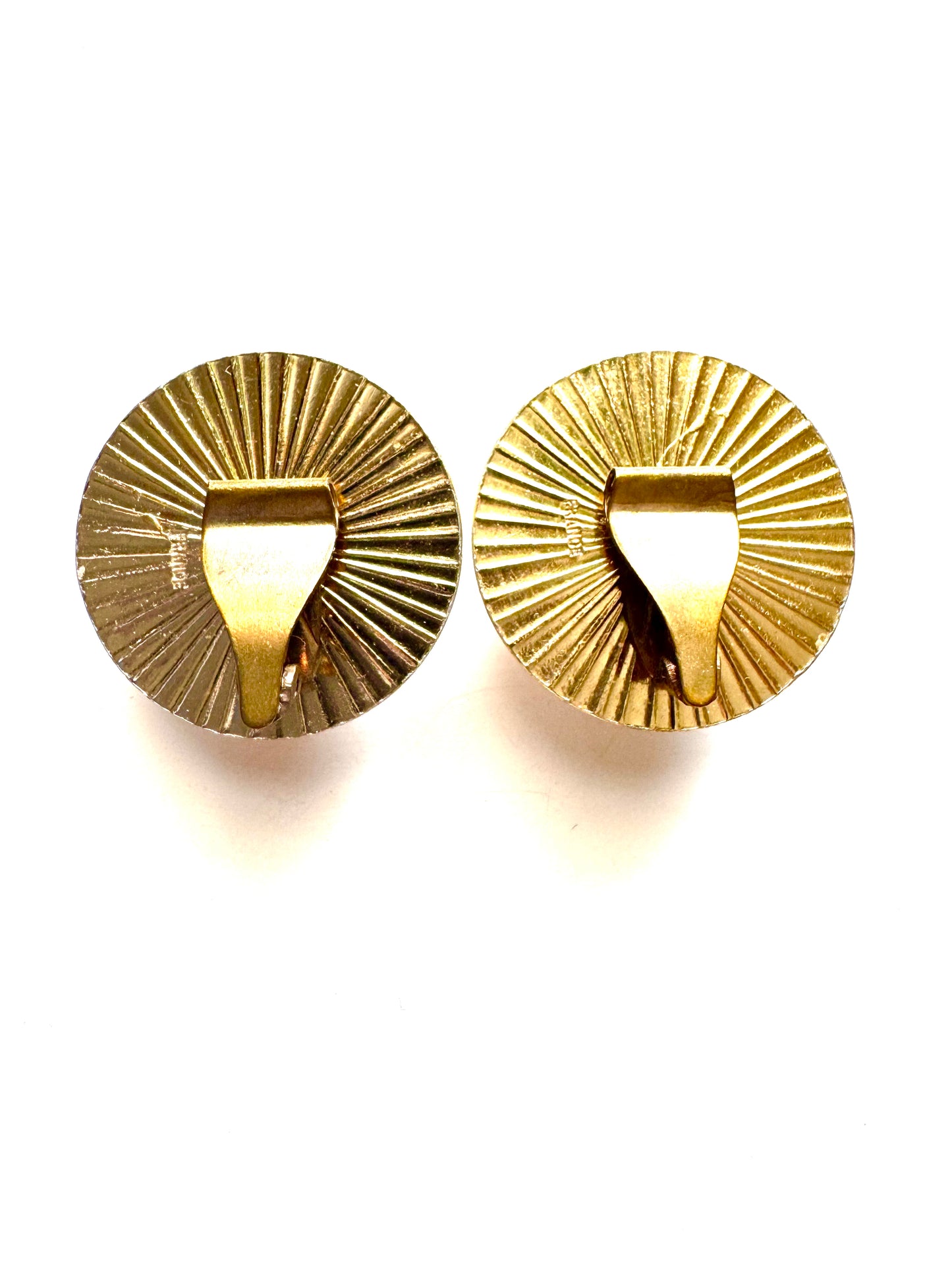 Vintage Signed France Mid-Century Starburst Clip-On Earrings