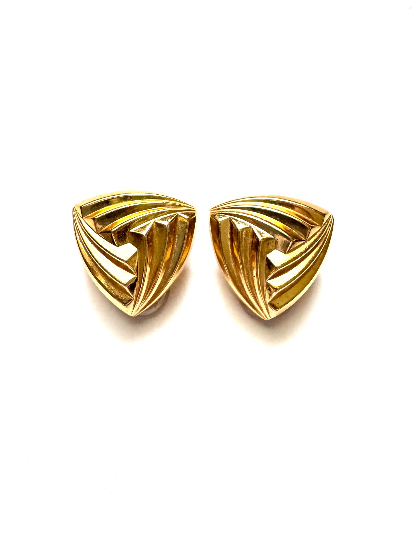 Vintage Christian Dior Gold Tone Clipon Earrings