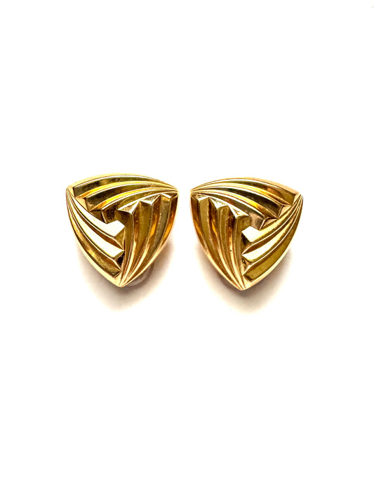 Vintage Christian Dior Gold Tone Clipon Earrings