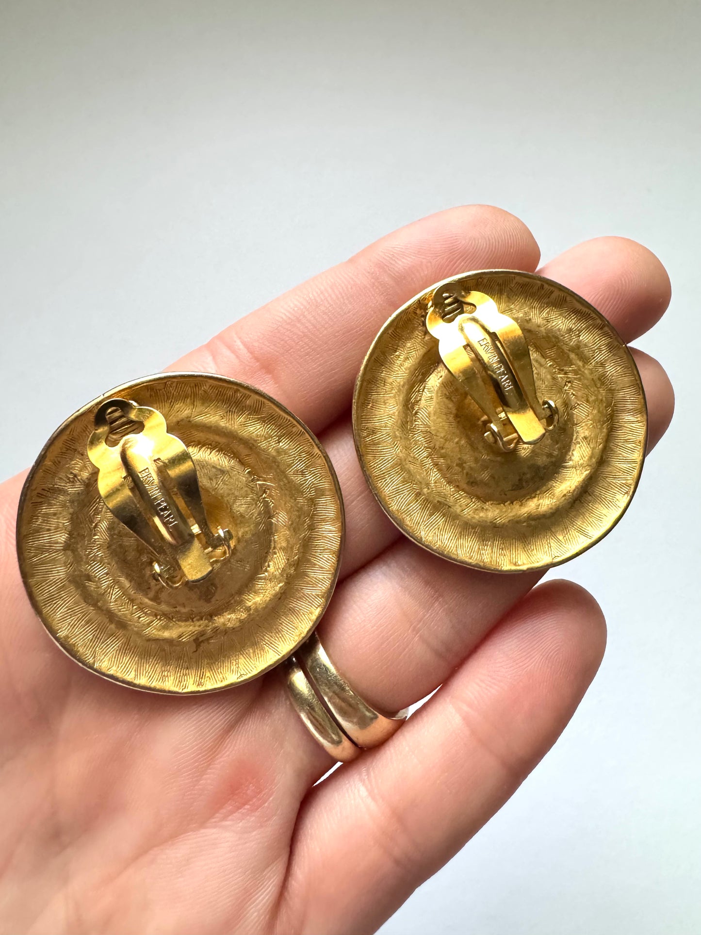 Erwin Pearl Vintage Gold-Tone Clip-On Earrings