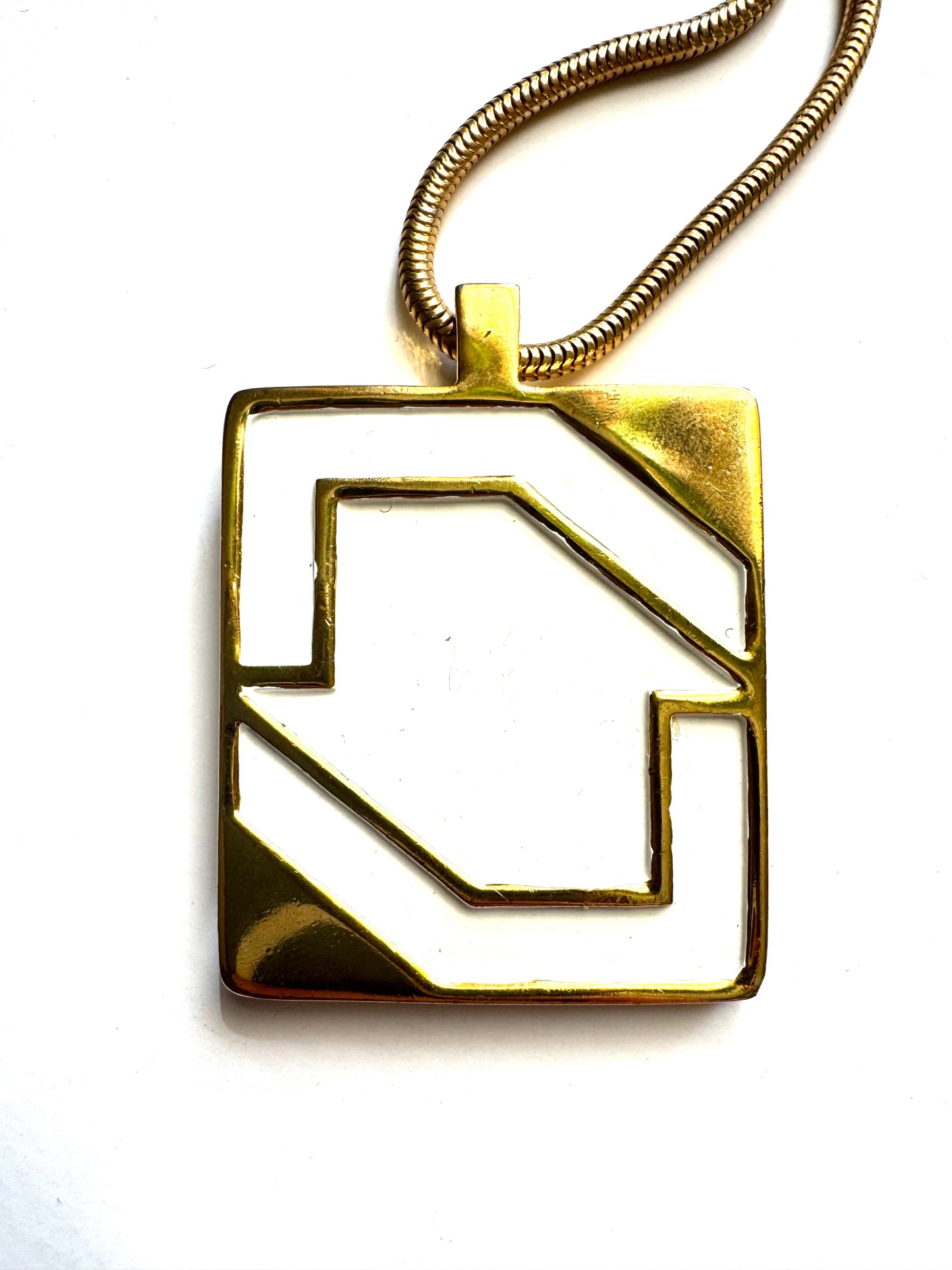 Vintage Lanvin Paris Modernist Pendant Necklace 1970s