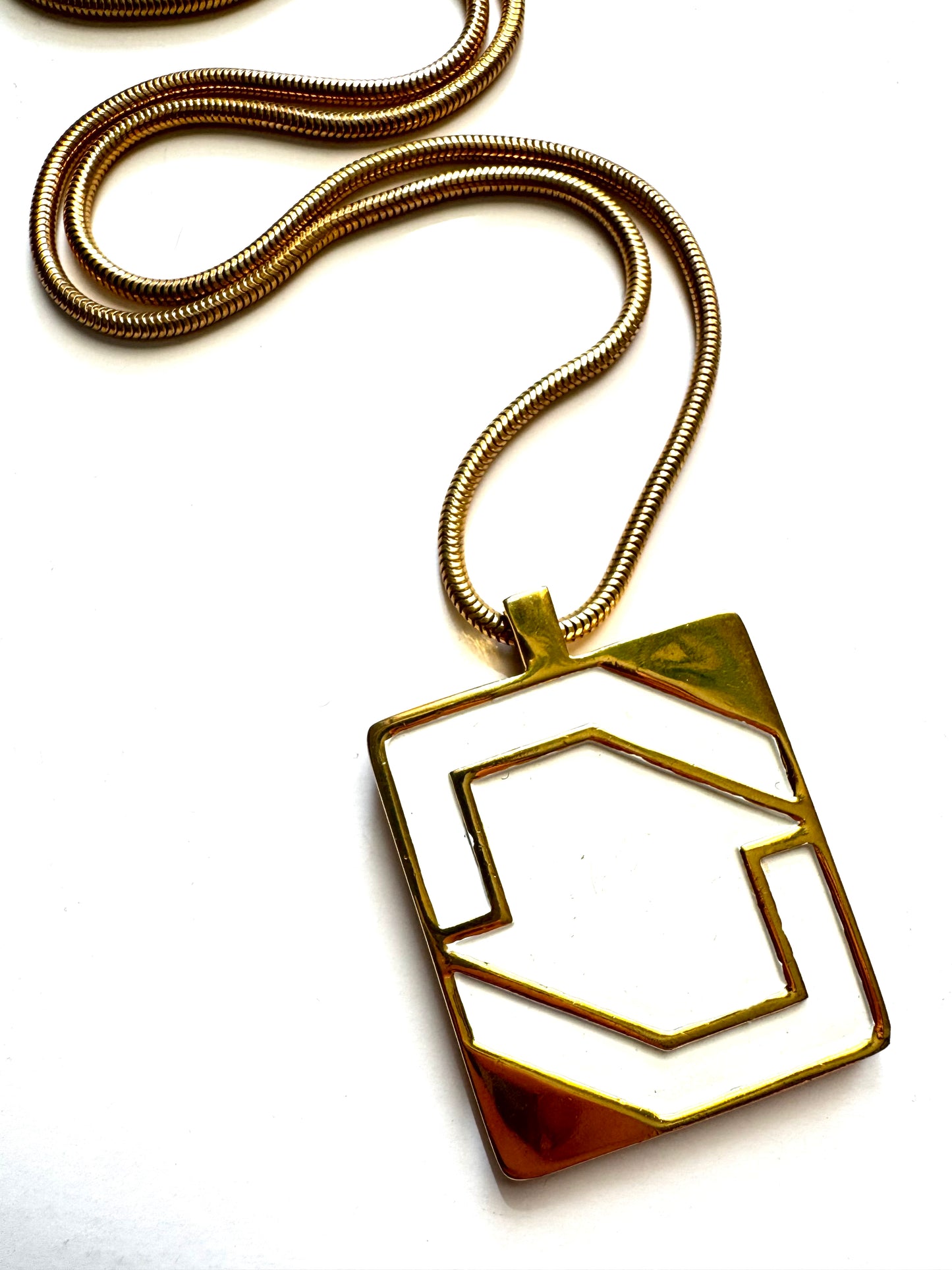 Vintage Lanvin Paris Modernist Pendant Necklace 1970s