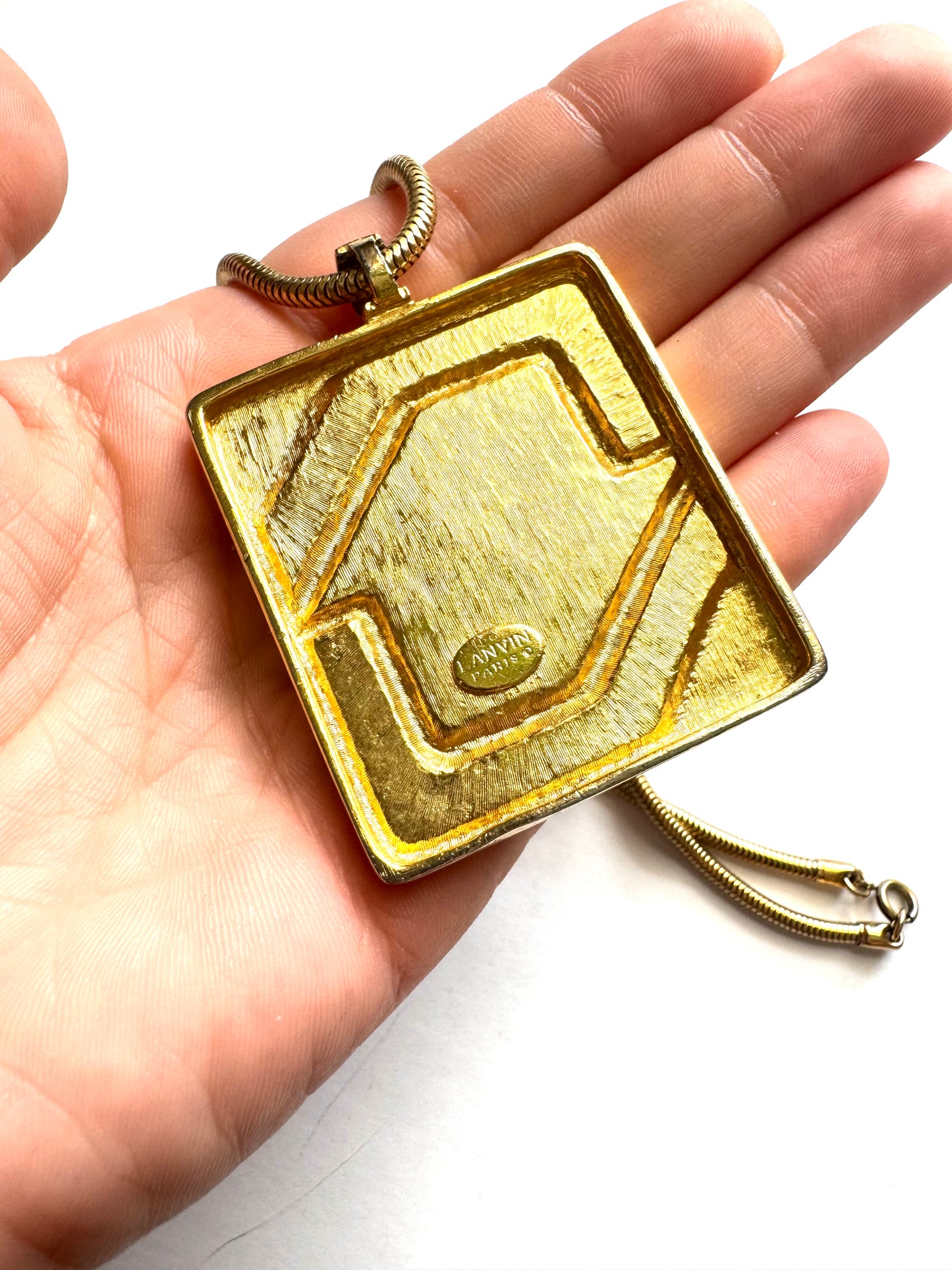 Vintage Lanvin Paris Modernist Pendant Necklace 1970s