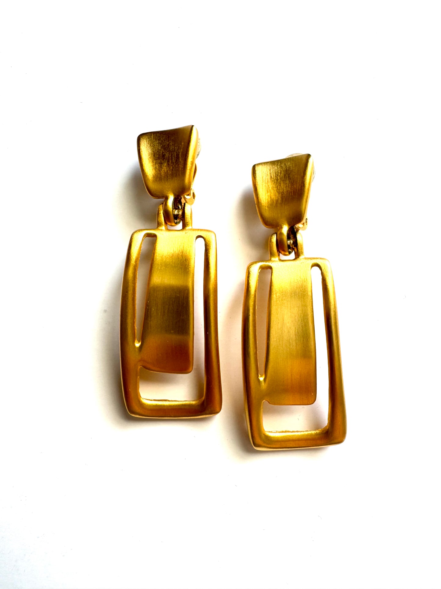 Vintage Anne Klein Oversized Geometric Clip-On Earrings