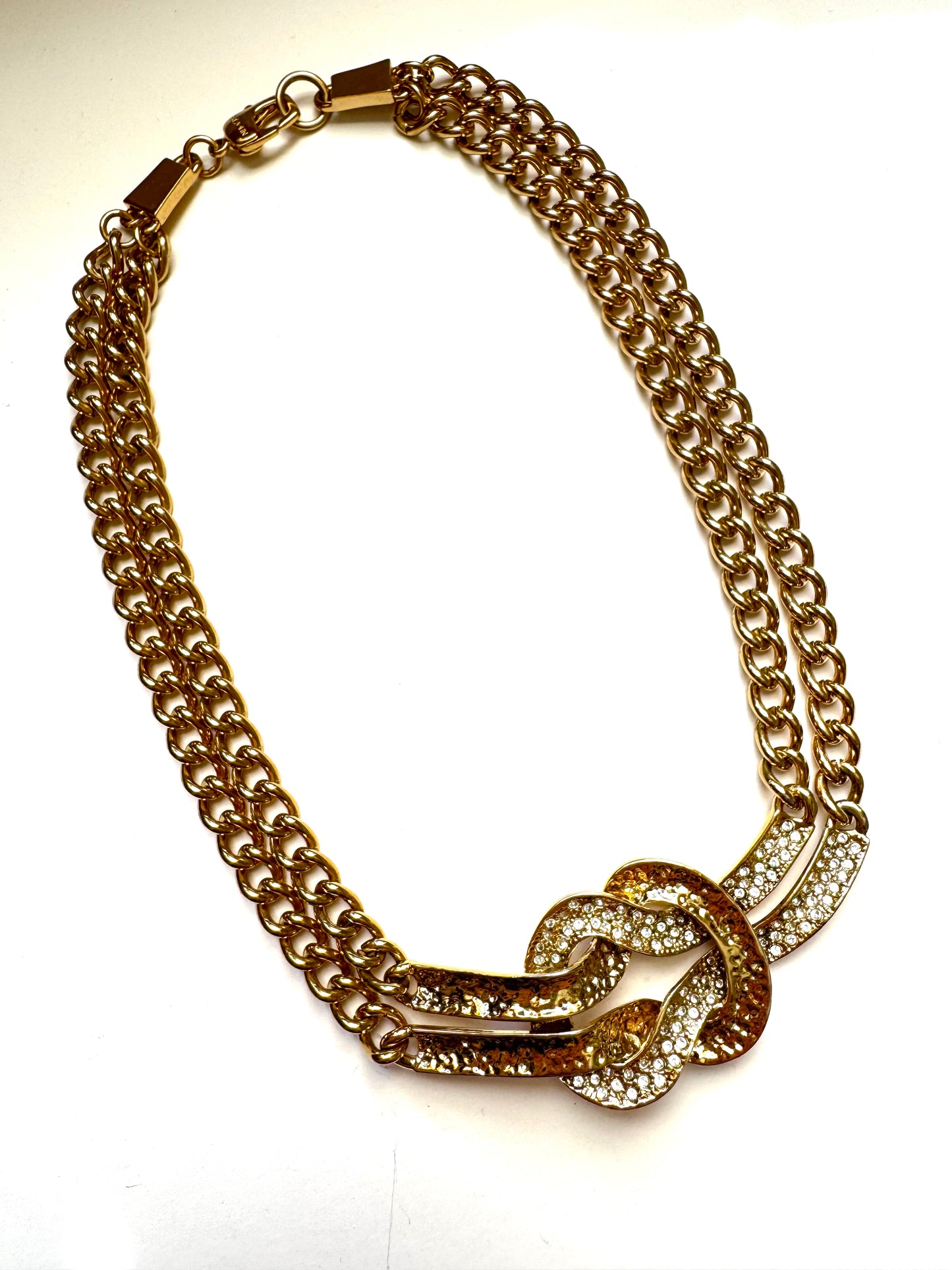 Vintage St. John Double Chain Knot Statement Collar Necklace