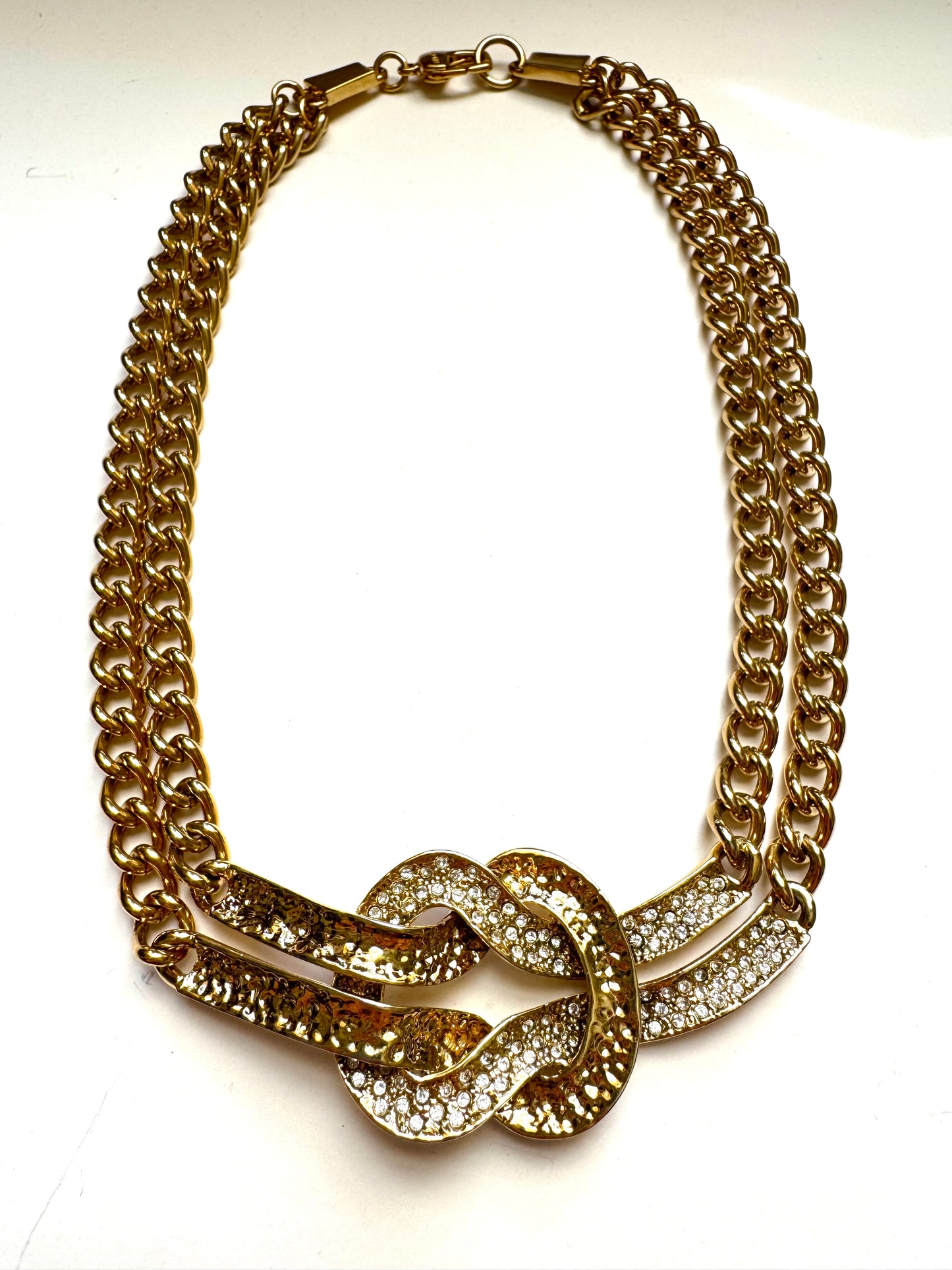 Vintage St. John Double Chain Knot Statement Collar Necklace
