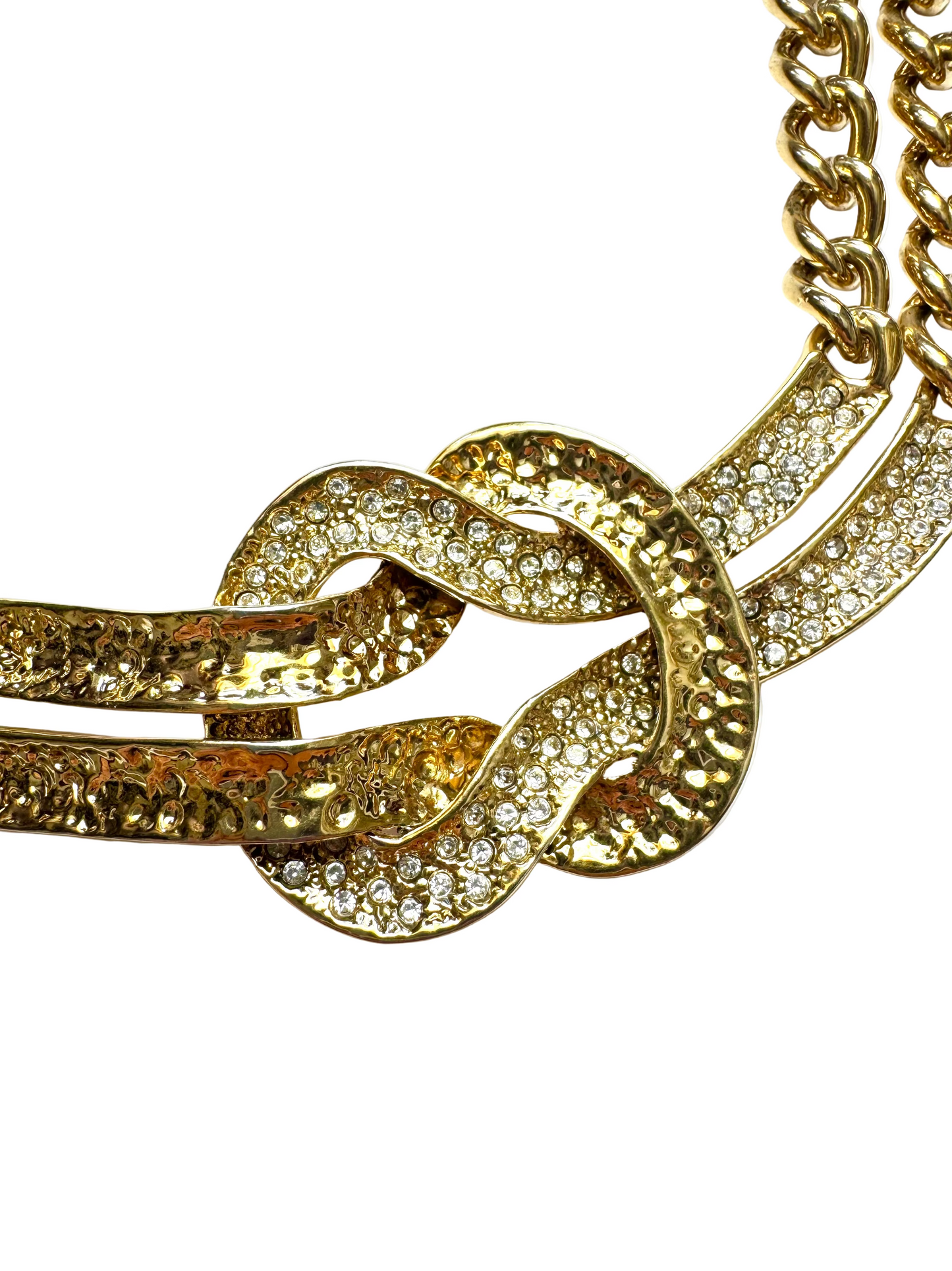 Vintage St. John Double Chain Knot Statement Collar Necklace