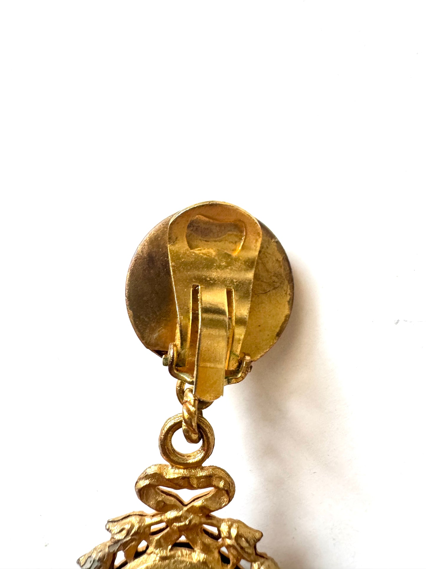 Vintage Linda Levinson Sculptural Gold Clip-On Earrings