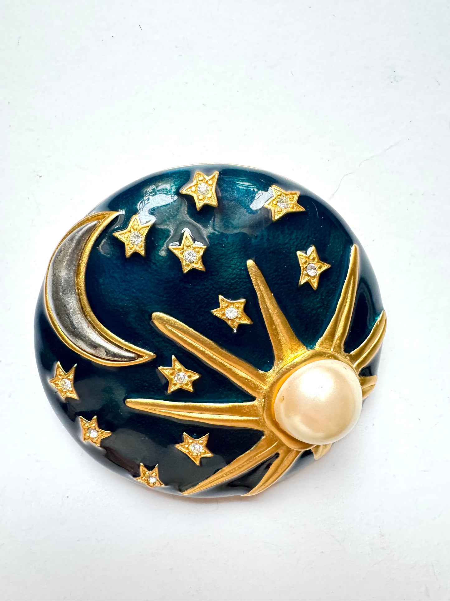 Vintage Karl Lagerfeld Moon & Star Brooch
