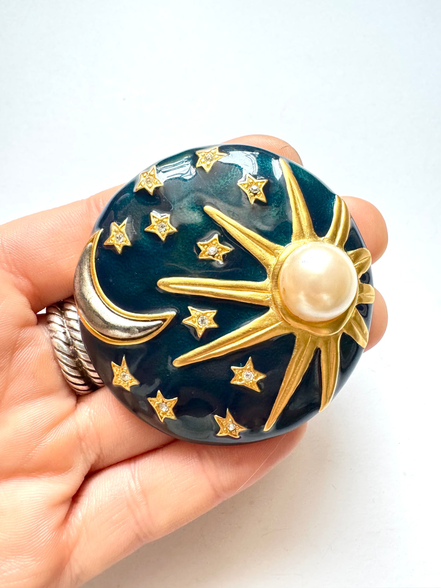 Vintage Karl Lagerfeld Moon & Star Brooch