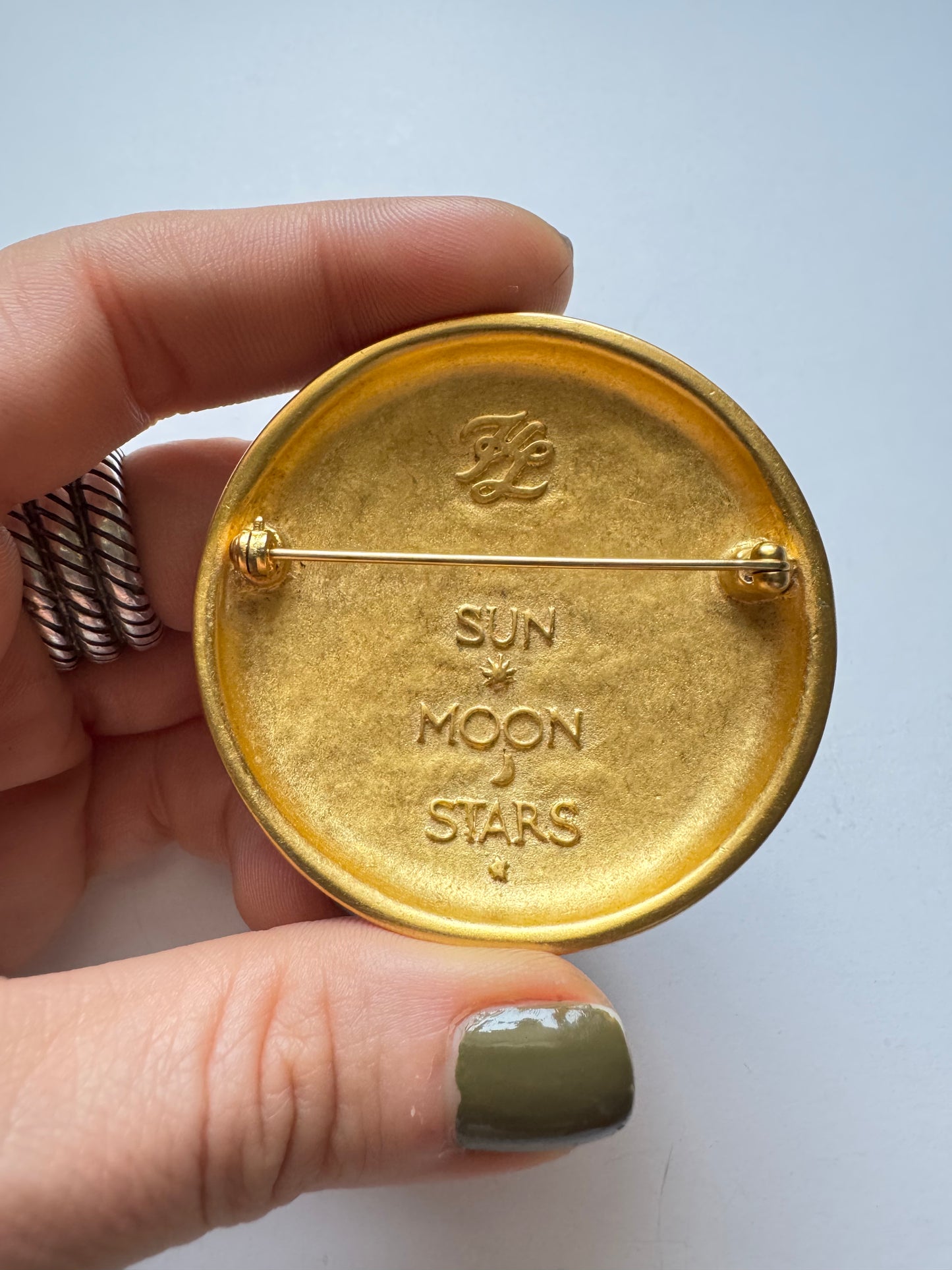 Vintage Karl Lagerfeld Moon & Star Brooch