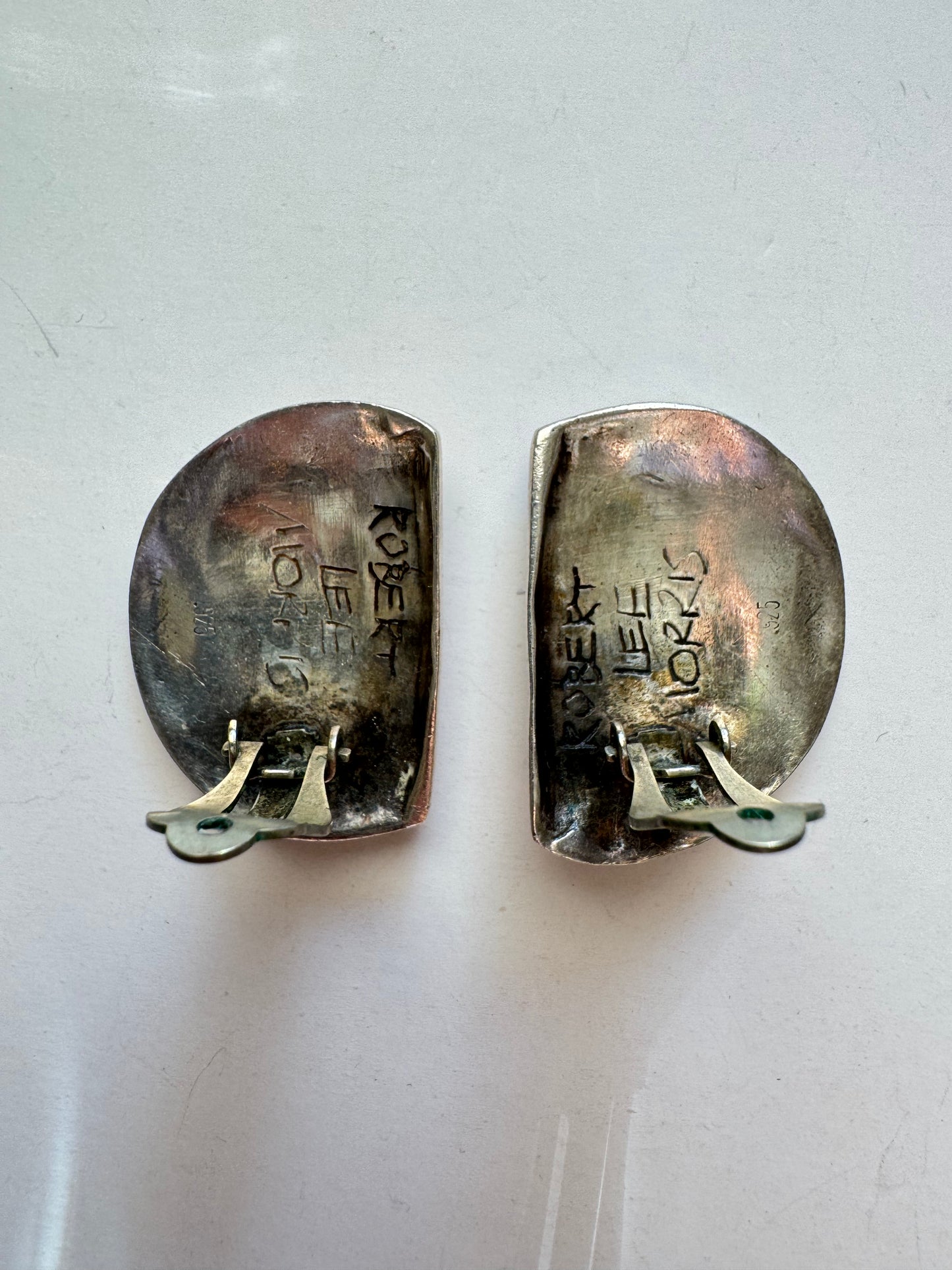 Vintage Robert Lee Morris Sterling Silver Sculptural Clip-On Earrings