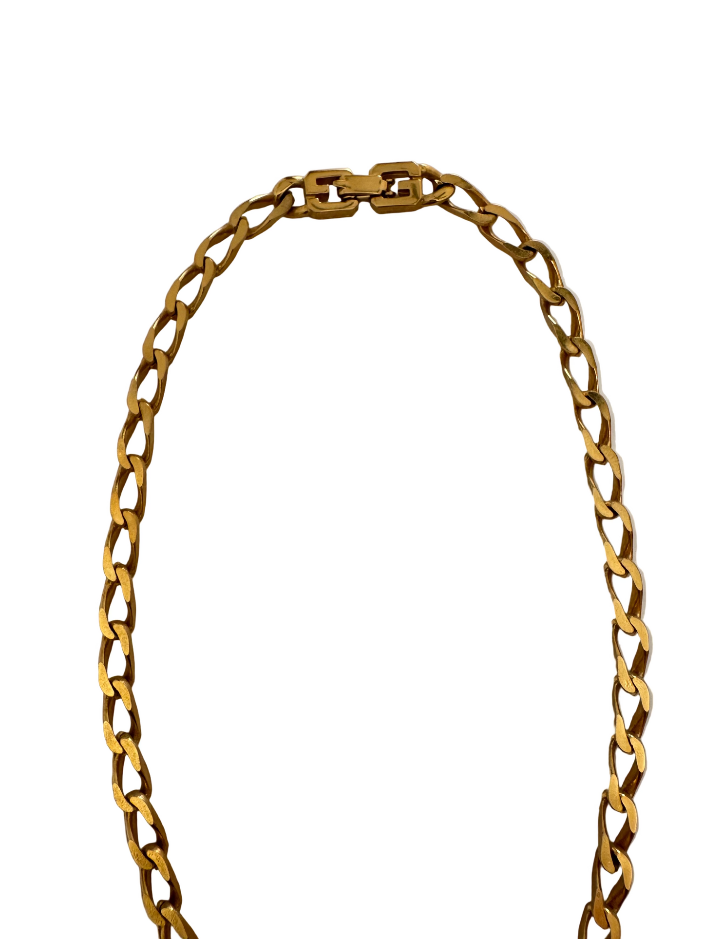 Vintage Givenchy Hexagon Purple Stone Rhinestones Chain Necklace