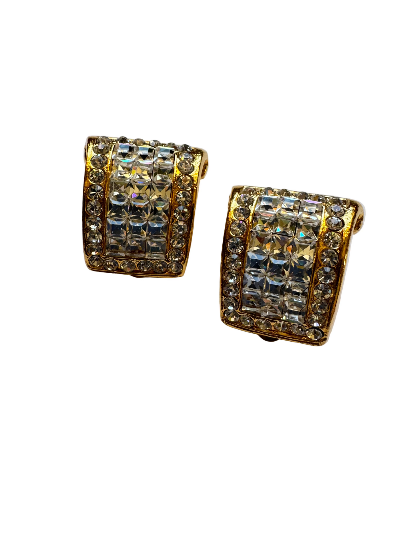 Vintage Jarin Crystal Pavé Clip On Earrings