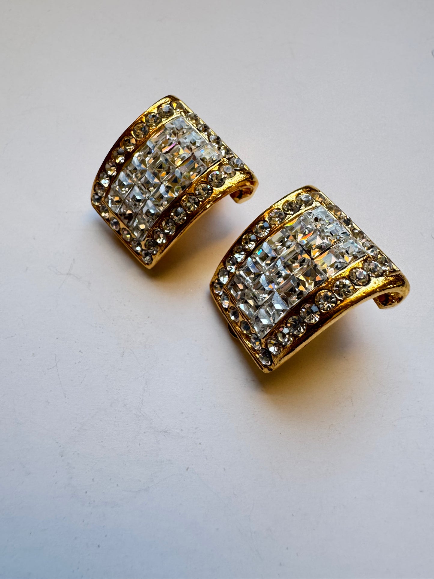 Vintage Jarin Crystal Pavé Clip On Earrings