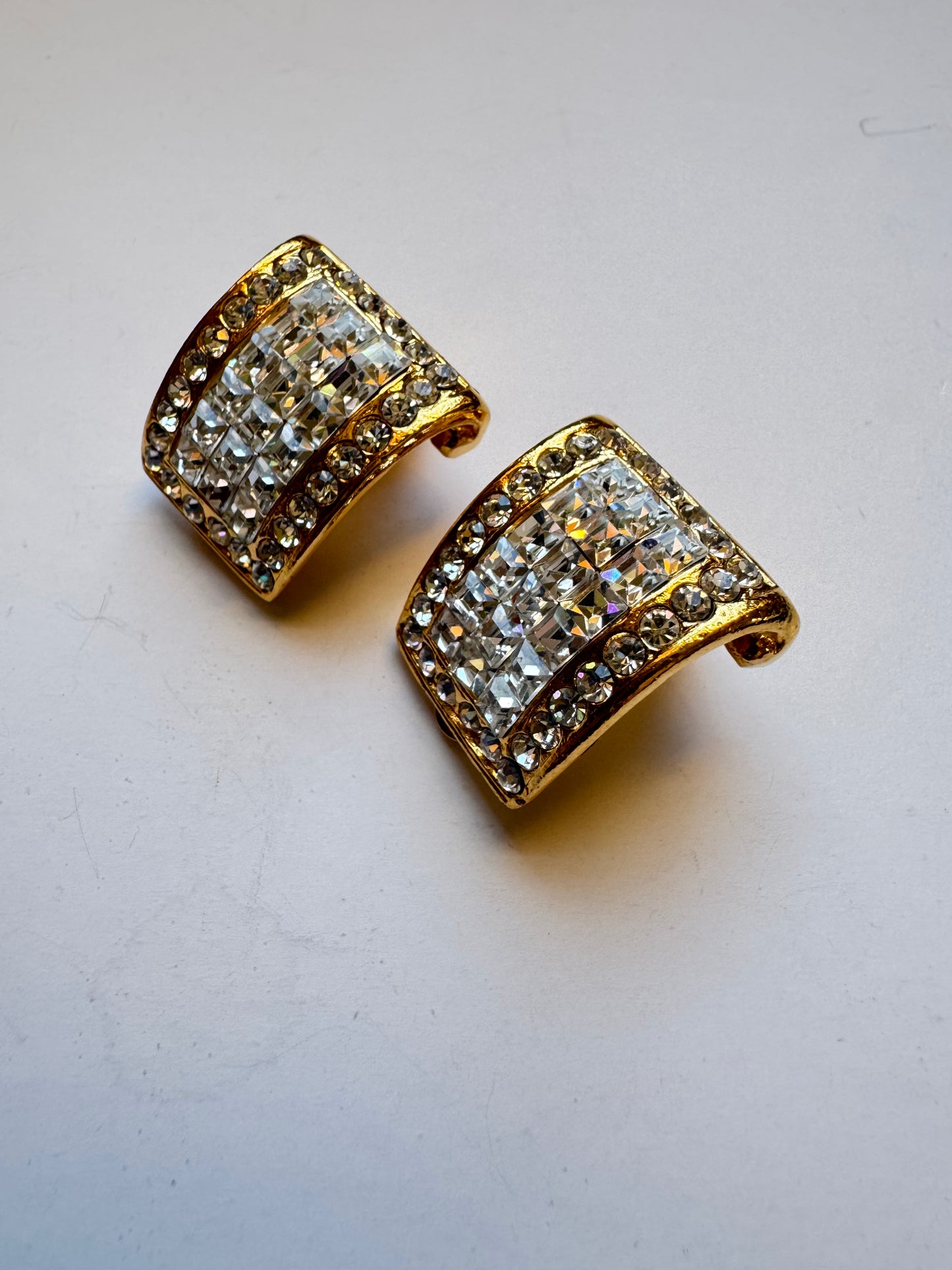 Vintage Jarin Crystal Pavé Clip On Earrings