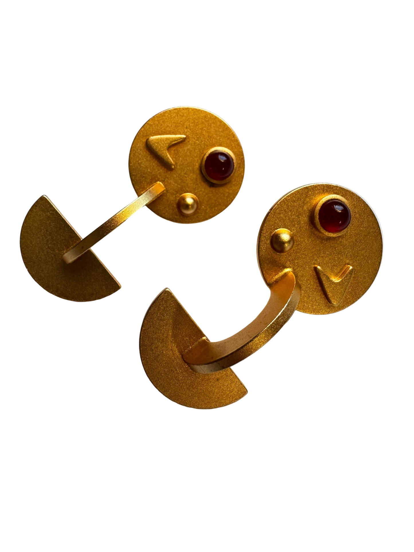 Vintage Karen Hall Abstract Modernist Gold Tone Clip-On Earrings