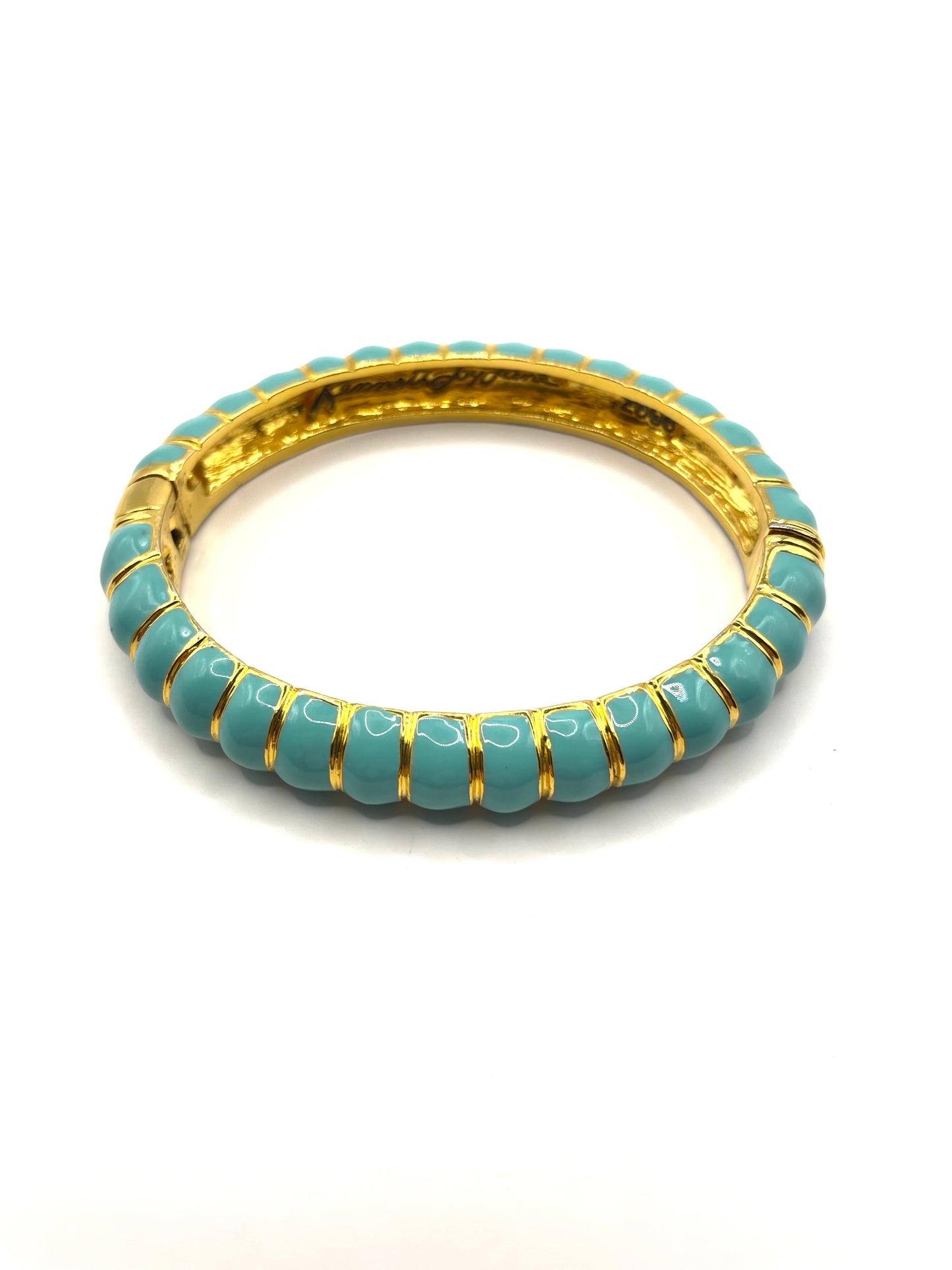 Kenneth Jay Lane Turquoise Enamel Clamper Bracelet