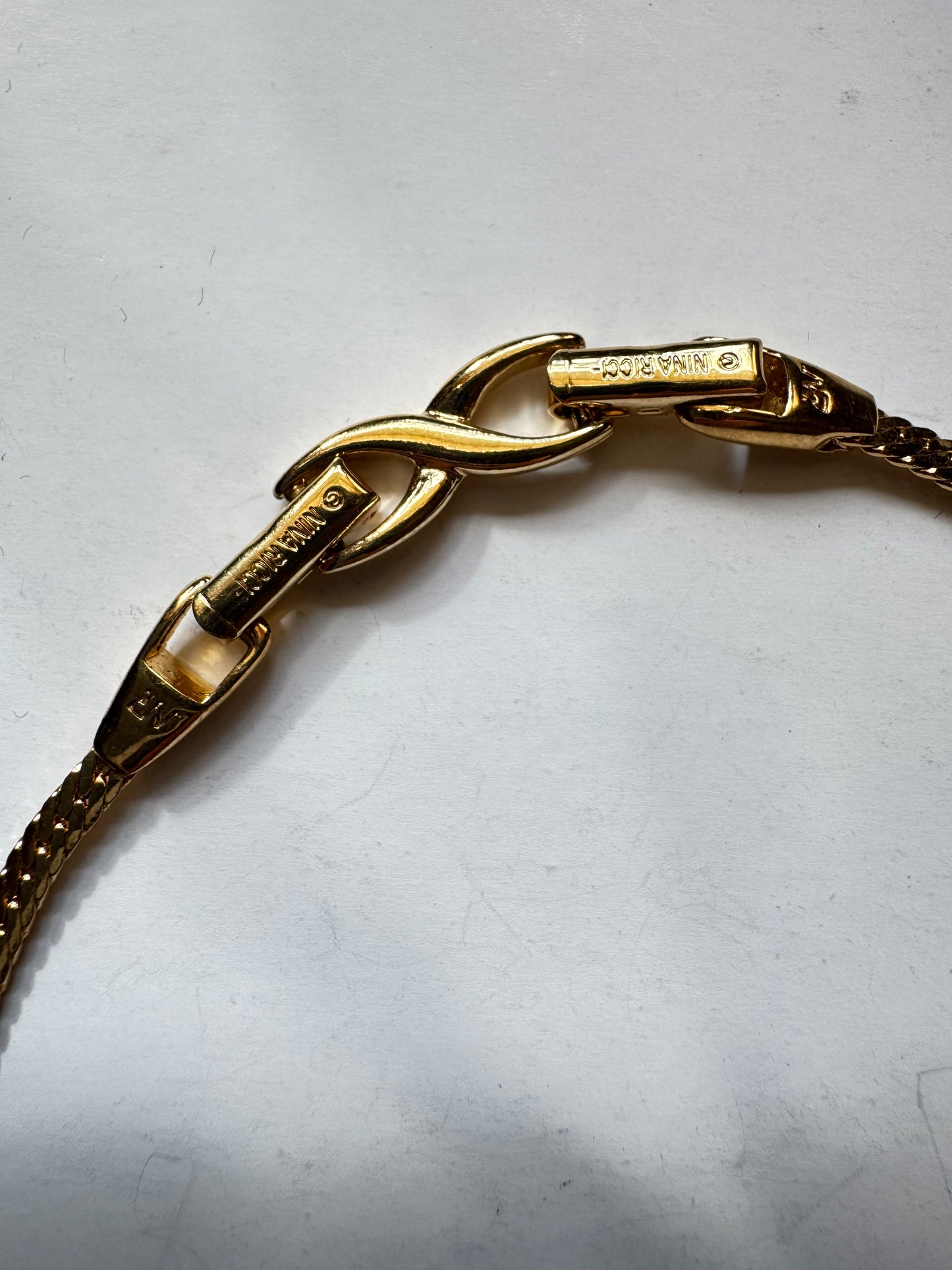 Vintage Nina Ricci Rhinestone Heart Necklace