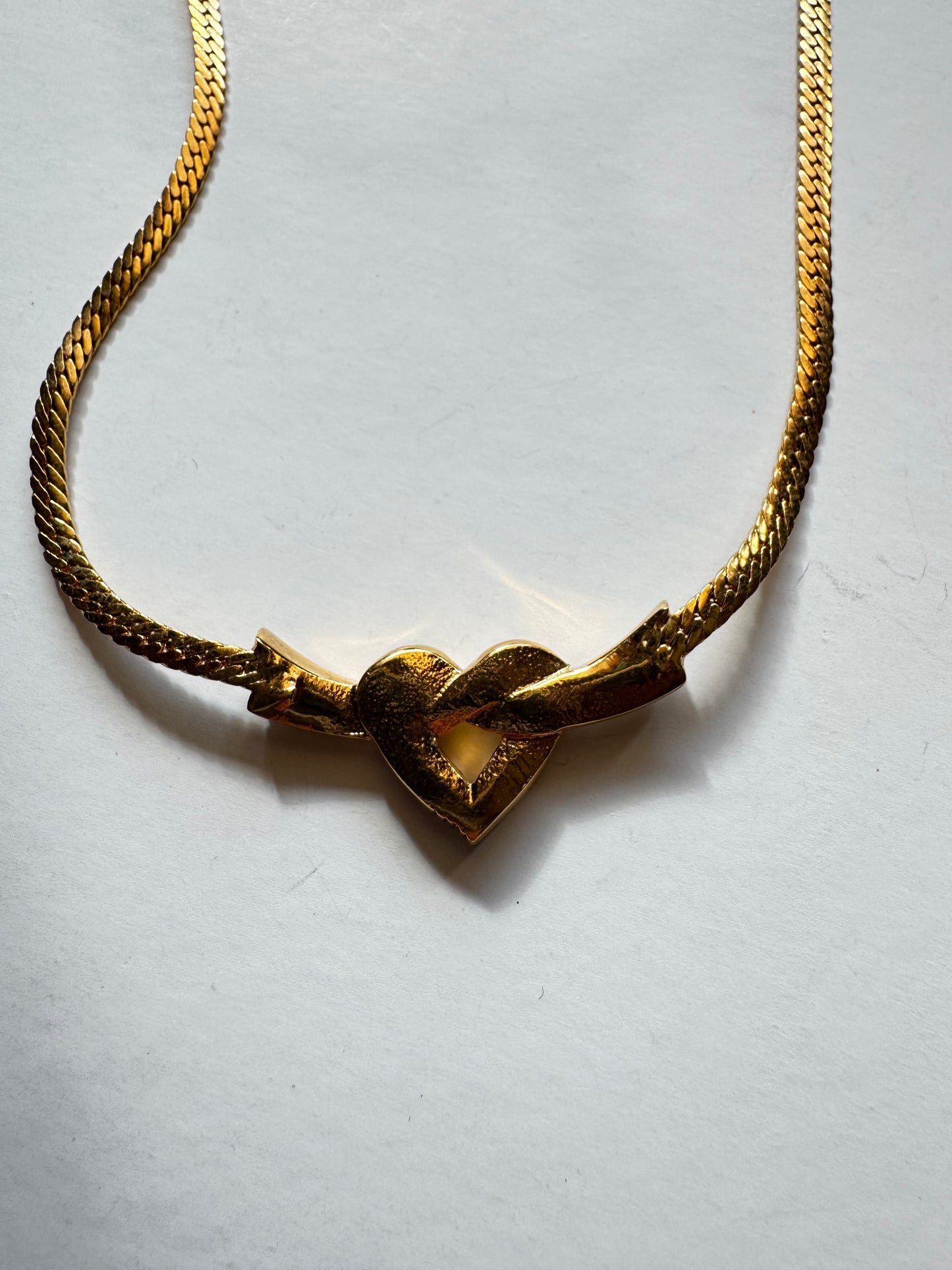 Vintage Nina Ricci Rhinestone Heart Necklace