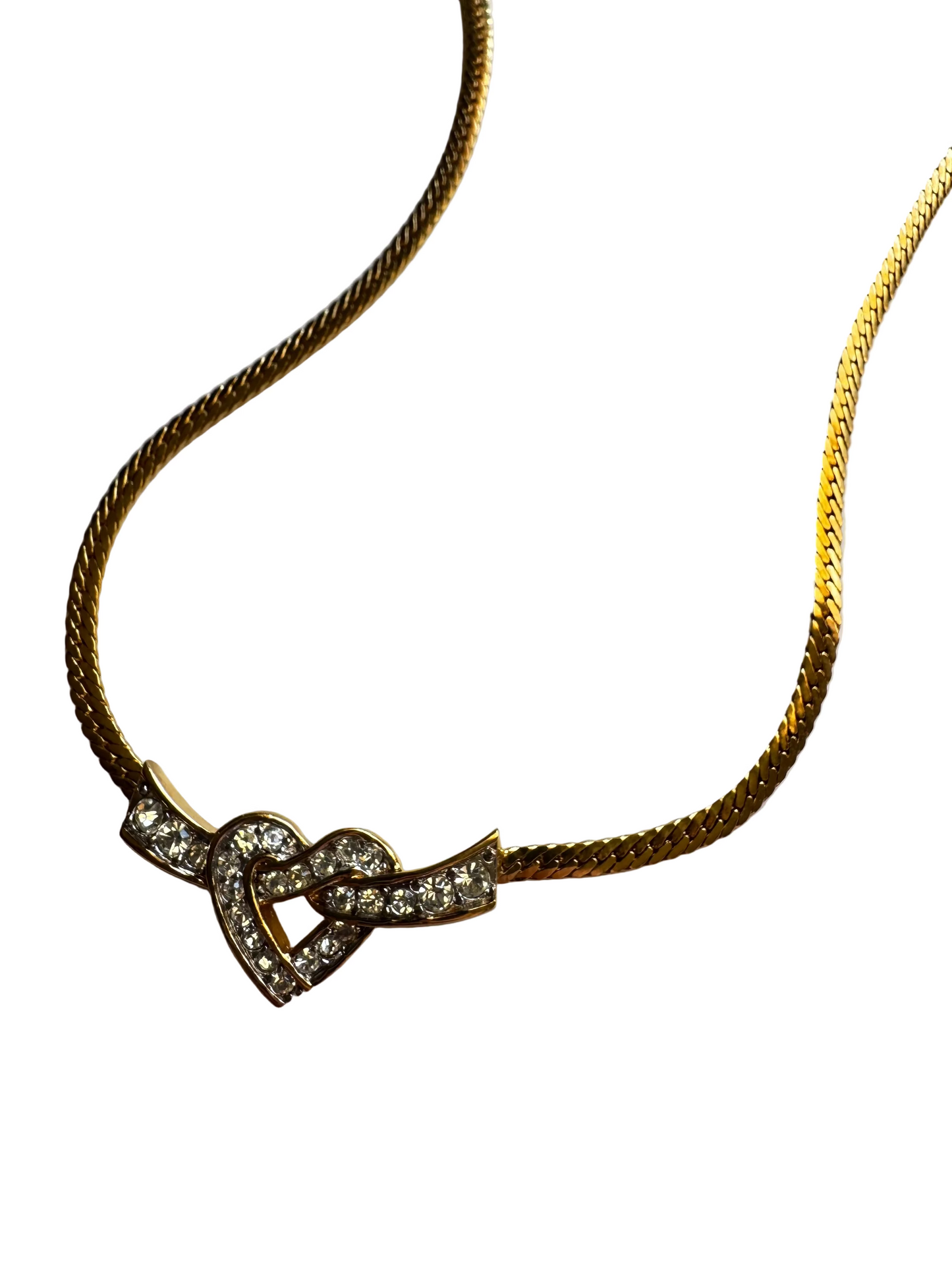 Vintage Nina Ricci Rhinestone Heart Necklace