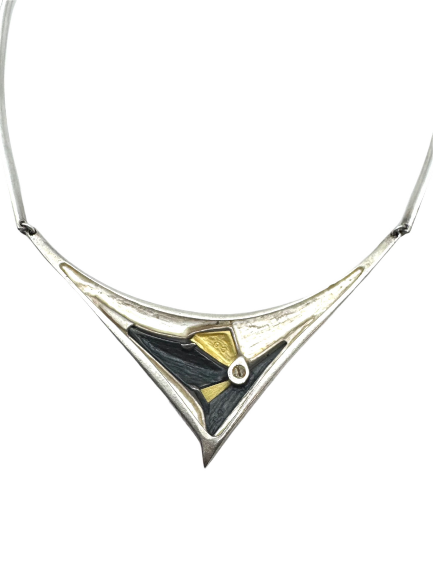 Vintage 70s Bijoux Jeunesse Günther Sterling Silver Modernist Necklace