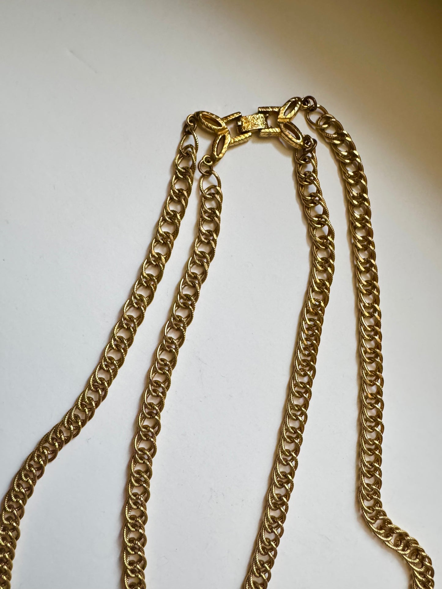 Vintage Kenneth Lane Double Strand Gold Tone Statement Necklace