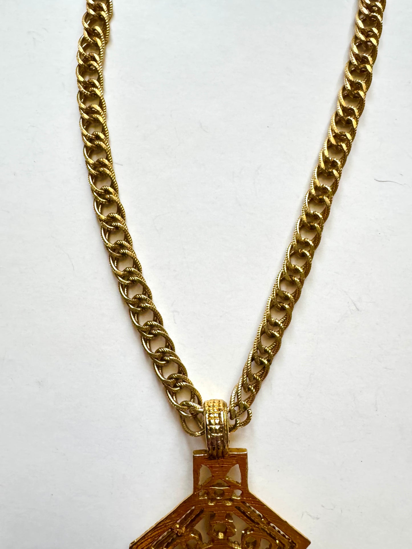 Vintage Kenneth Lane Double Strand Gold Tone Statement Necklace