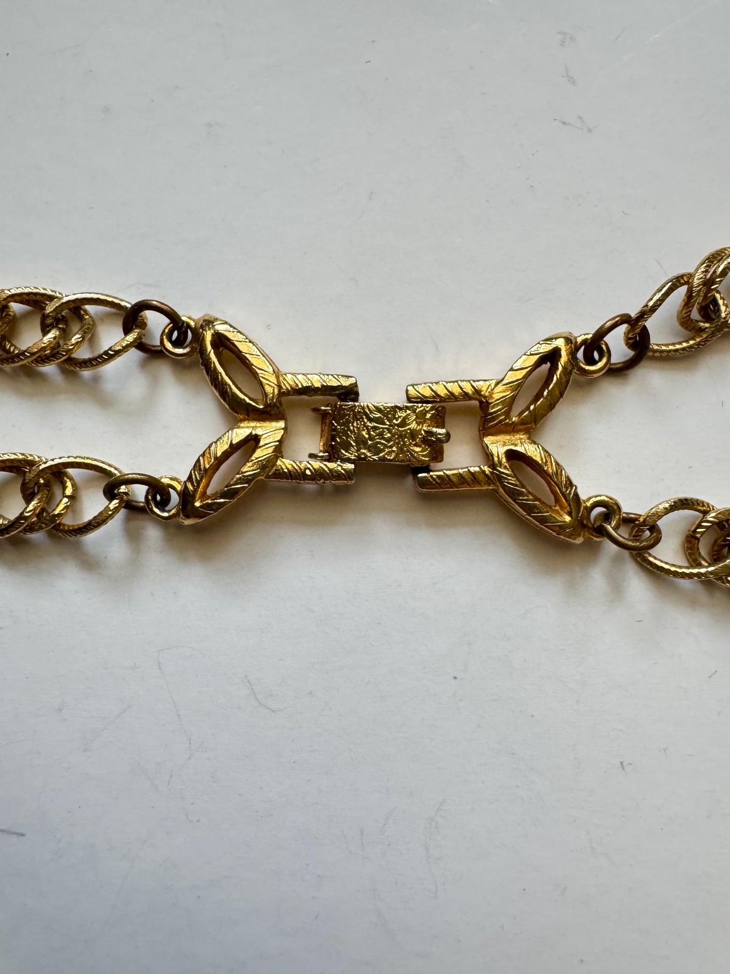 Vintage Kenneth Lane Double Strand Gold Tone Statement Necklace