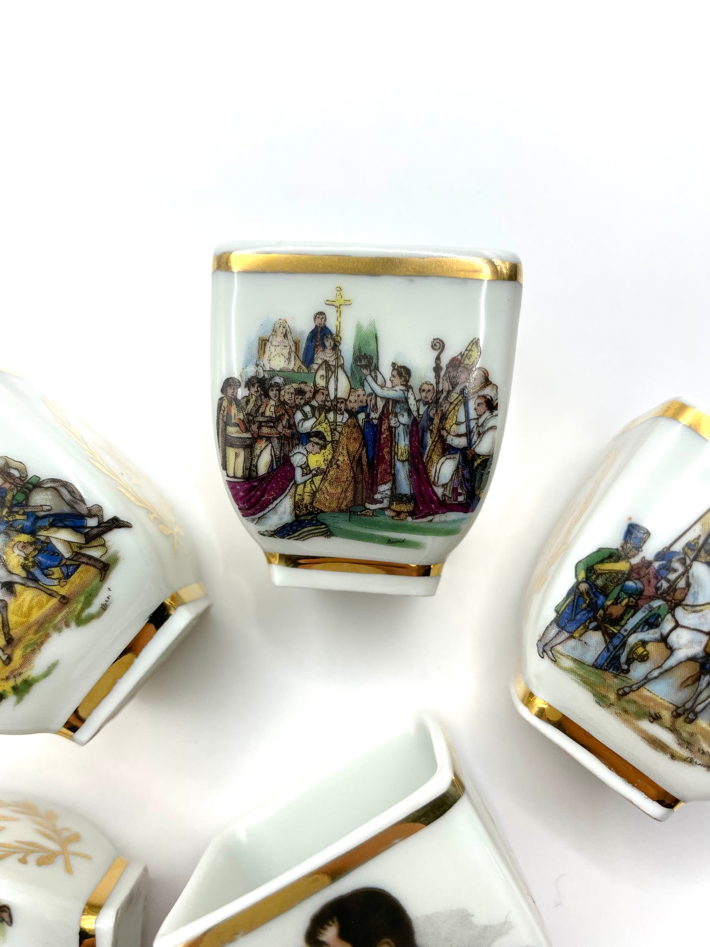 Antique Napoleon Limoges France 5 Shot Glasses