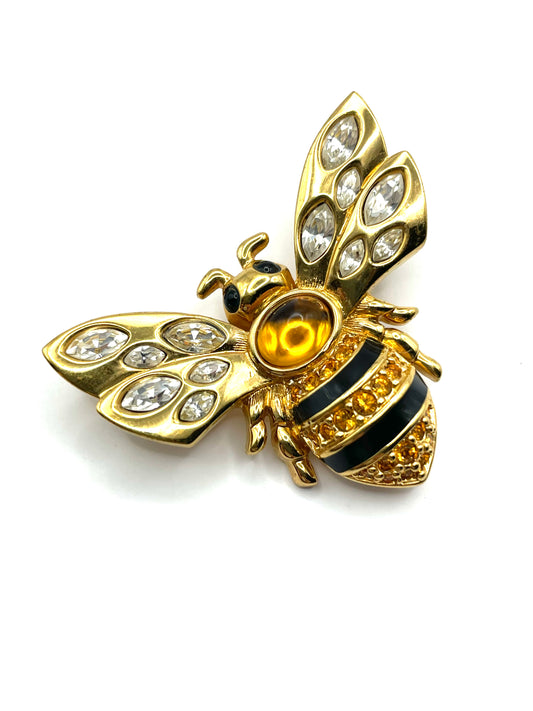 Vintage Swarowski Crystal Bumble Bee Brooch 1995