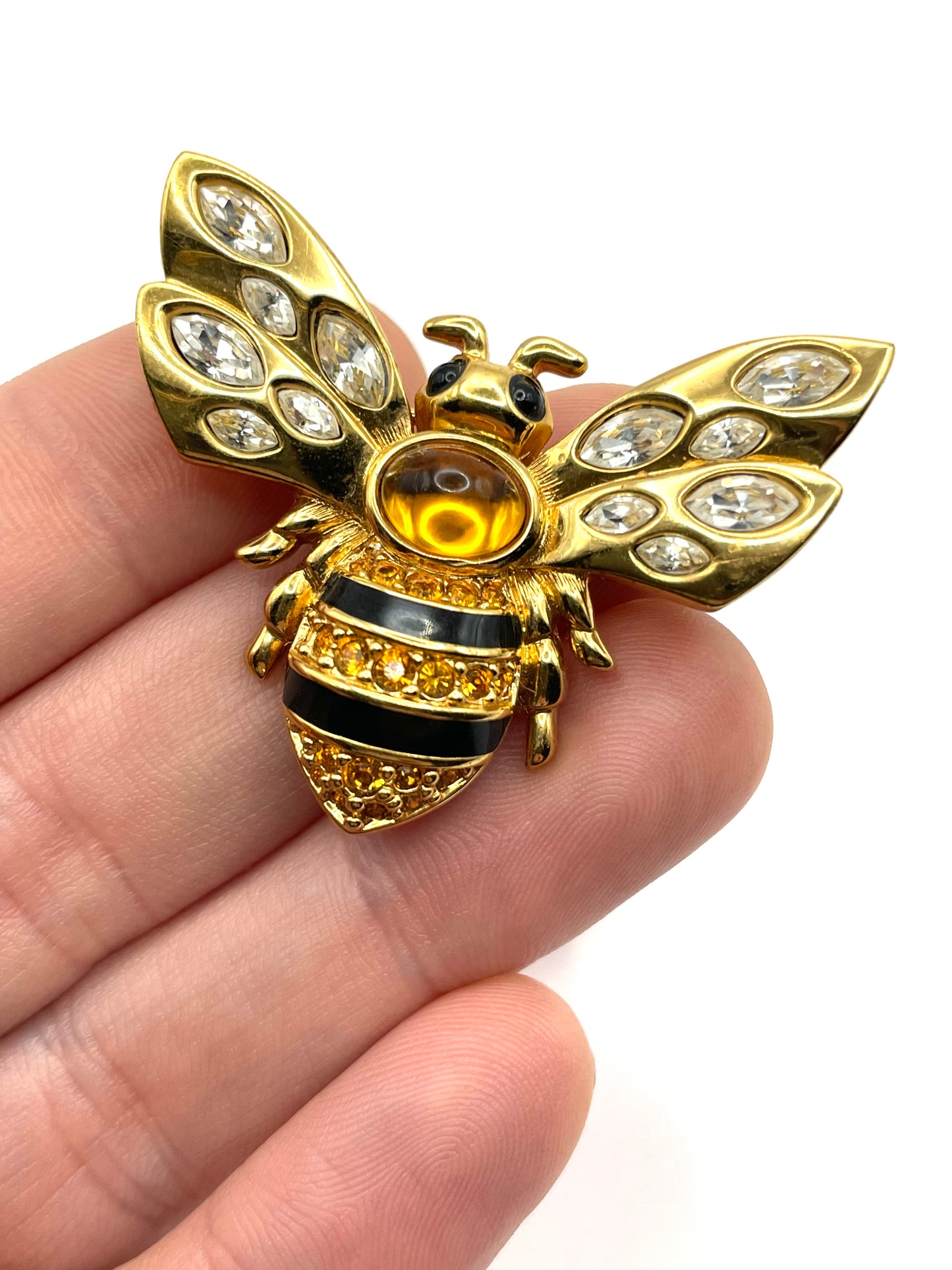 Vintage Swarowski Crystal Bumble Bee Brooch 1995