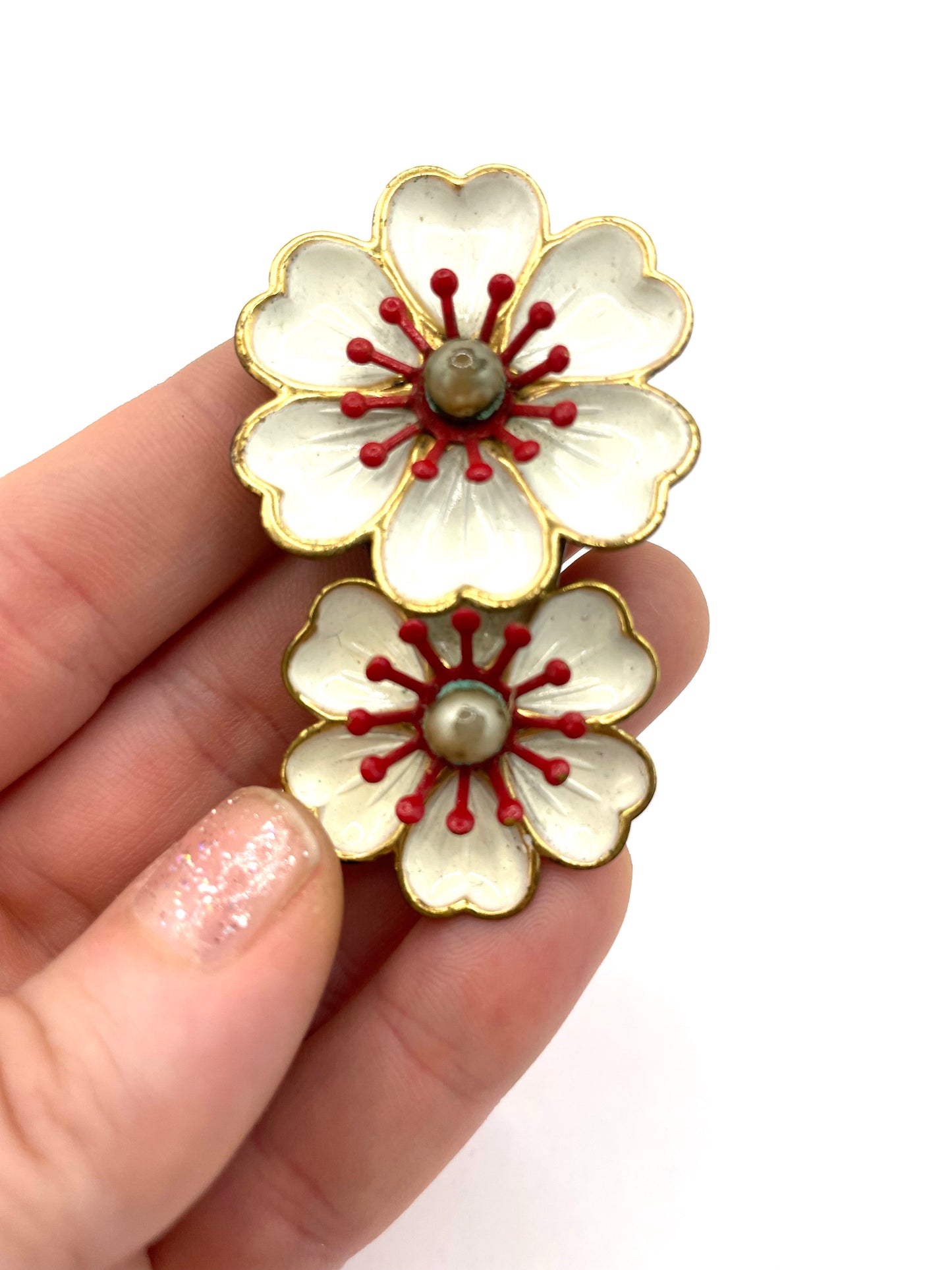 Vintage Apple Tree Blossom Flower Dress Clip 1950's