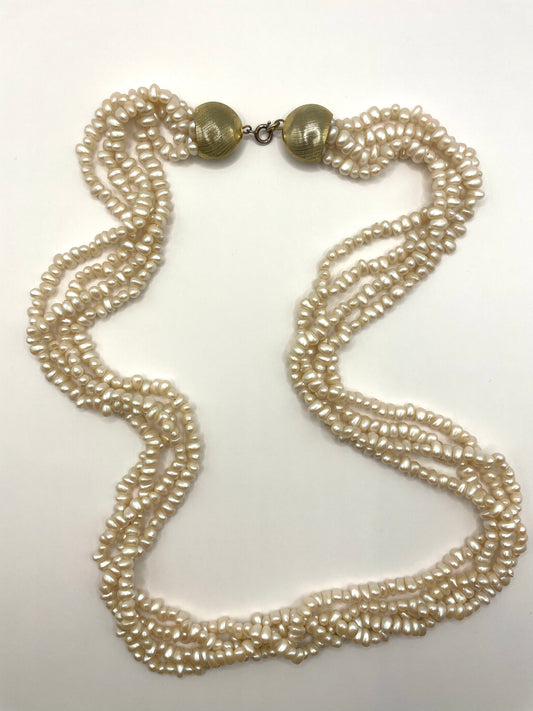 Vintage 4 Row Pearl Necklace